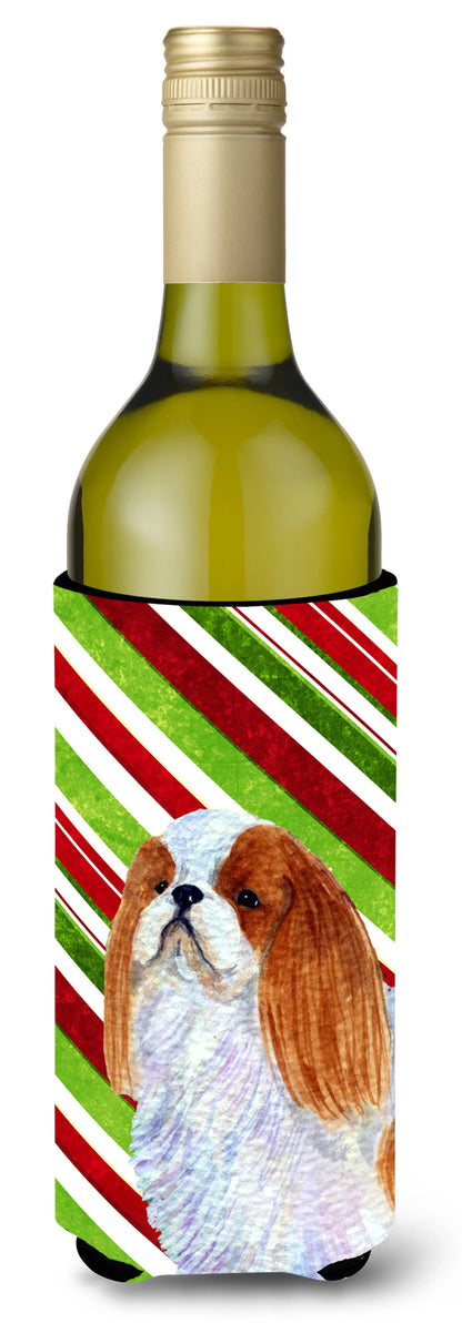 Candy Cane Christmas Design with Dog Wine Bottle Hugger