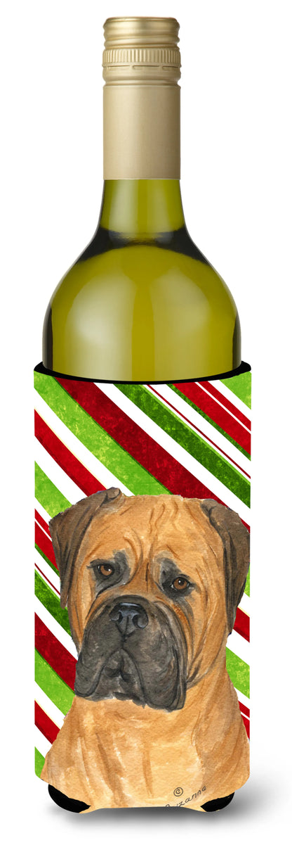 Candy Cane Christmas Design with Dog Wine Bottle Hugger