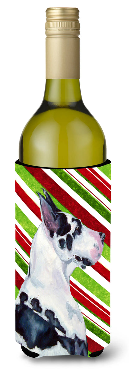 Candy Cane Holiday Christmas Design with Dog Wine Bottle Hugger