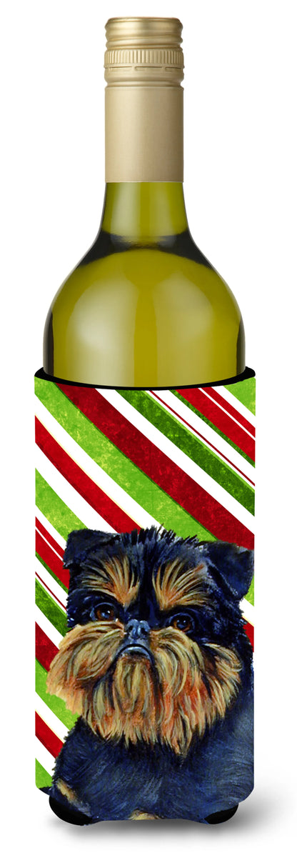 Candy Cane Holiday Christmas Design with Dog Wine Bottle Hugger