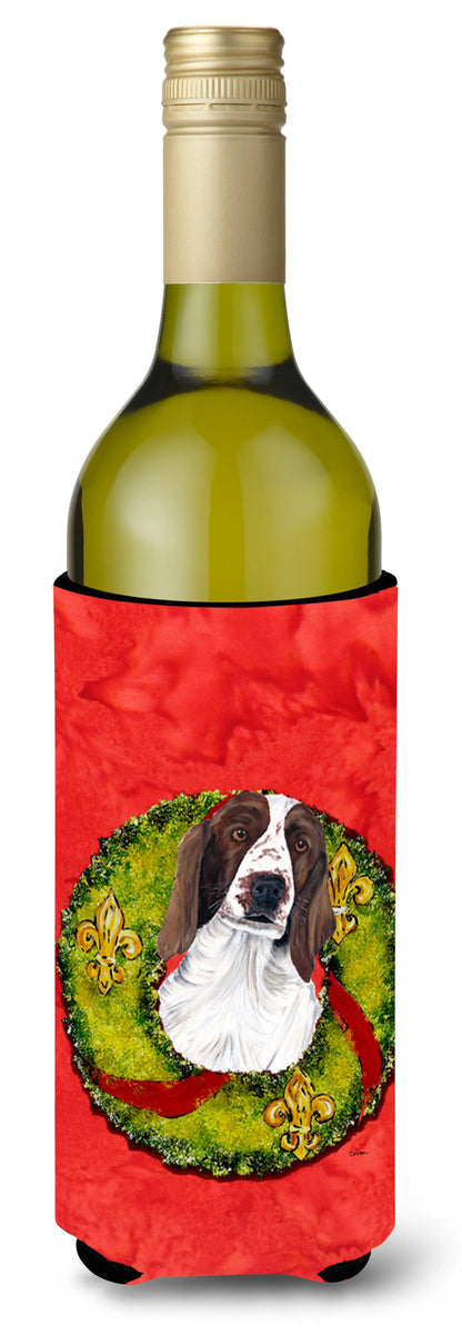 Christmas Wreath Design with Dog Wine Bottle Hugger