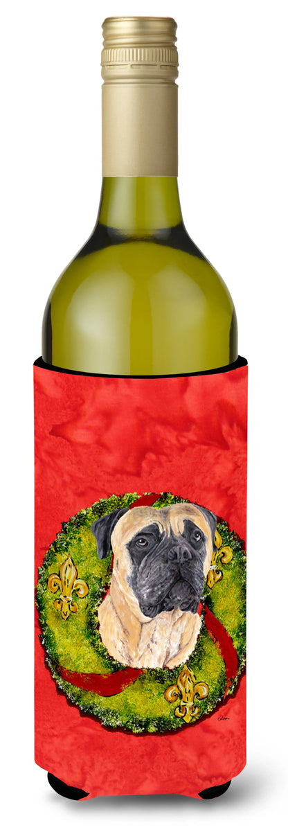 Christmas Wreath Design with Dog Wine Bottle Hugger