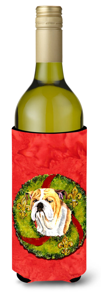 Christmas Wreath Design with Dog Wine Bottle Hugger