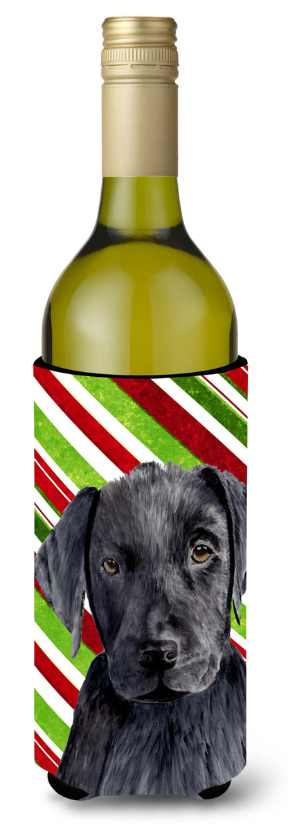 Candy Cane Christmas Design with Dog Wine Bottle Hugger