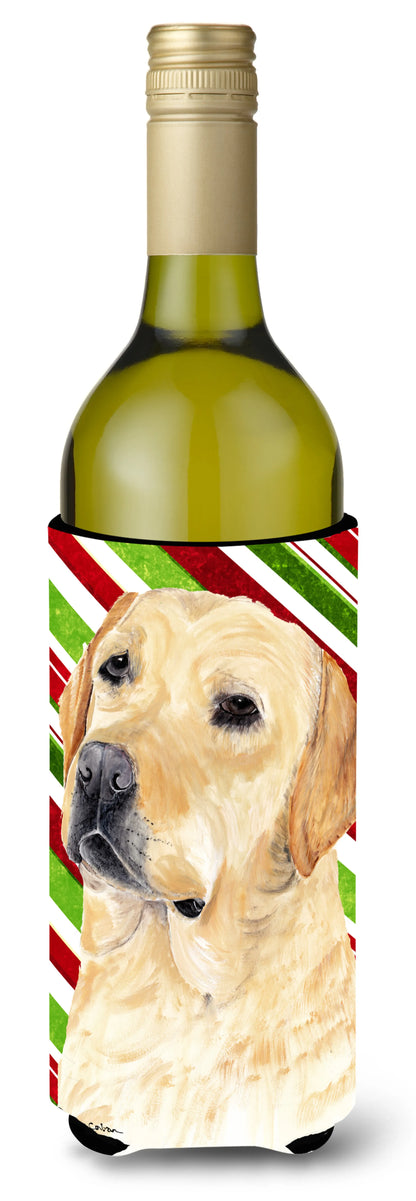 Candy Cane Christmas Design with Dog Wine Bottle Hugger