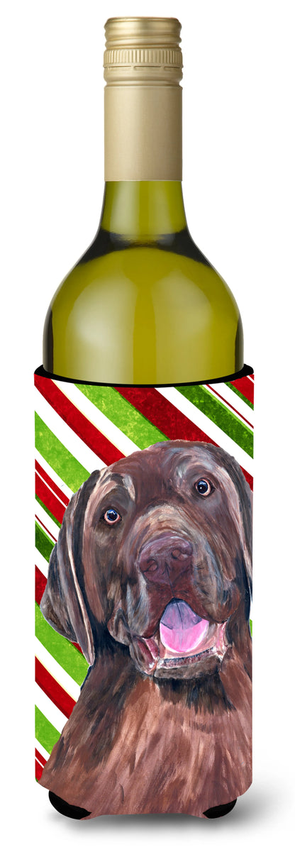 Candy Cane Christmas Design with Dog Wine Bottle Hugger