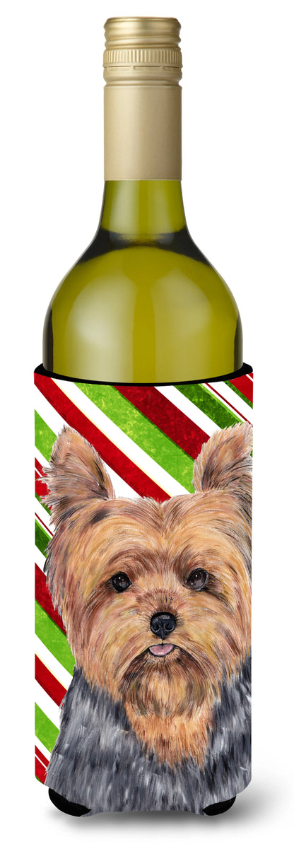 Candy Cane Christmas Design with Dog Wine Bottle Hugger