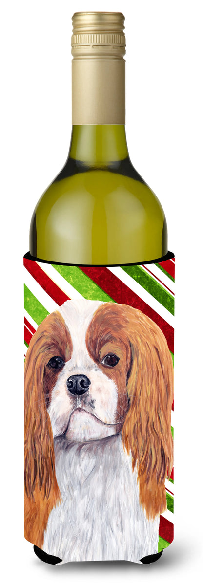 Candy Cane Christmas Design with Dog Wine Bottle Hugger