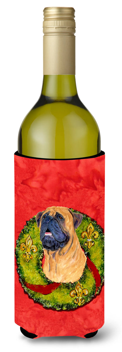 Christmas Wreath Design with Dog Wine Bottle Hugger