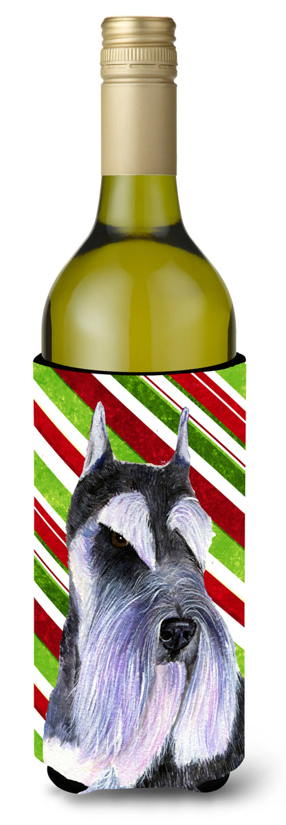 Candy Cane Christmas Design with Dog Wine Bottle Hugger