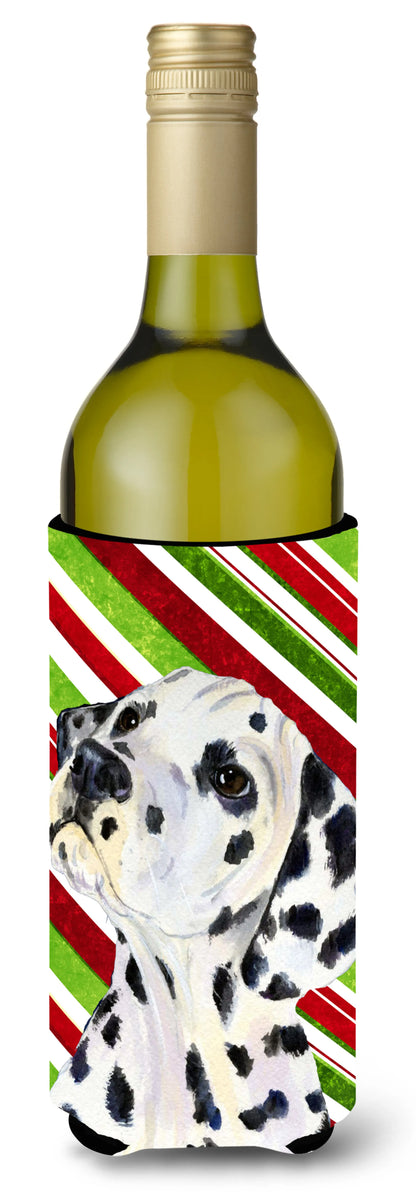 Candy Cane Christmas Design with Dog Wine Bottle Hugger