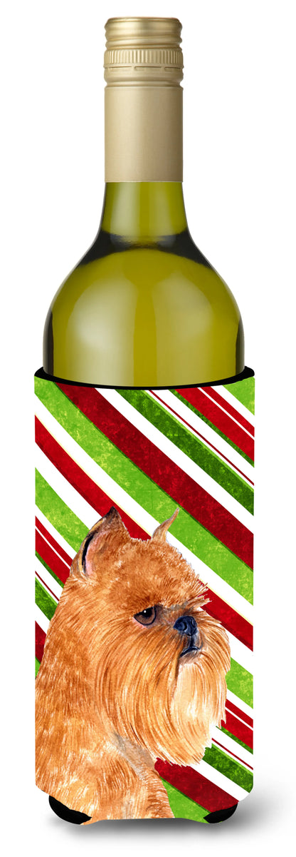 Candy Cane Christmas Design with Dog Wine Bottle Hugger