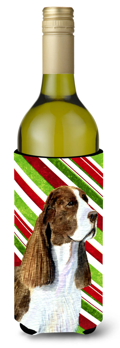 Candy Cane Christmas Design with Dog Wine Bottle Hugger