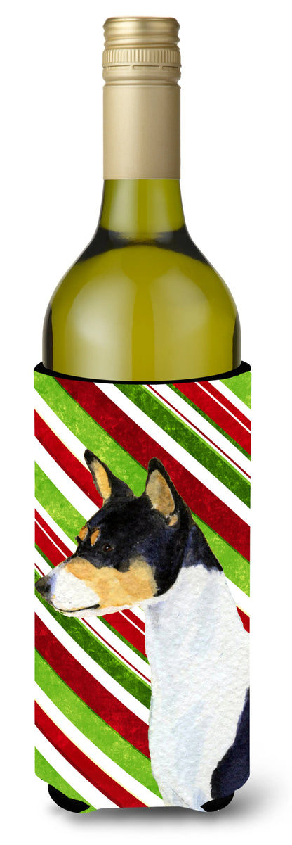 Candy Cane Christmas Design with Dog Wine Bottle Hugger