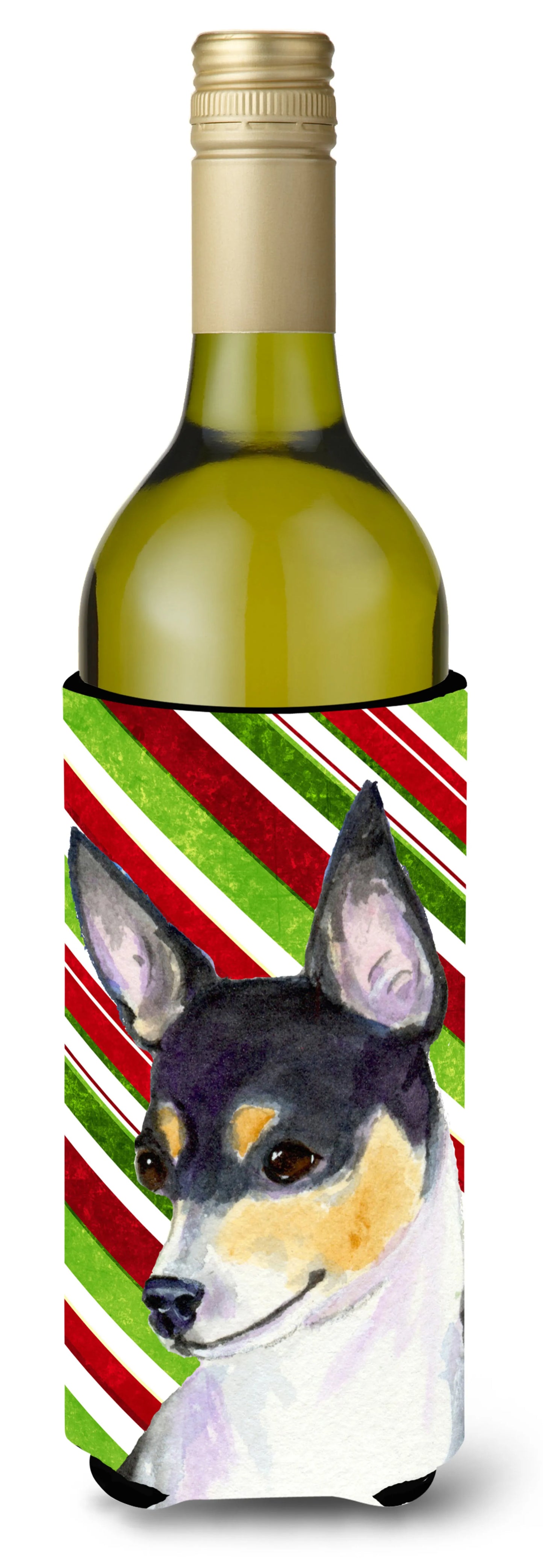 Christmas Dog Art Wine Bottle Hugger