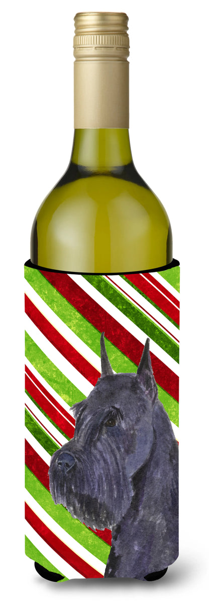 Candy Cane Christmas Design with Dog Wine Bottle Hugger