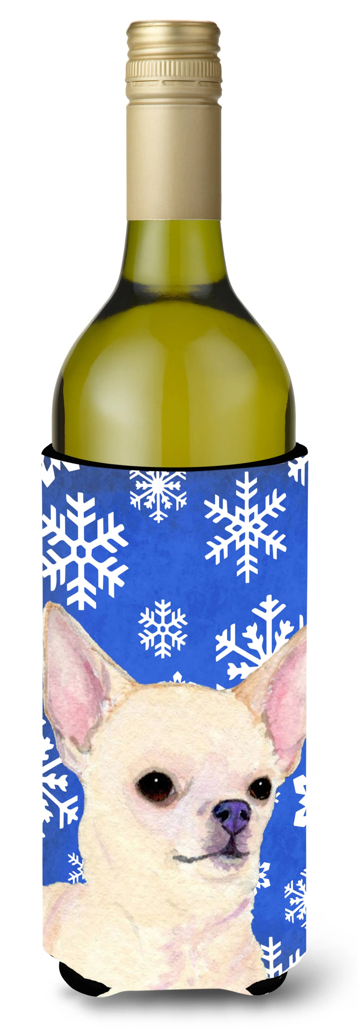 Christmas Dog Art Wine Bottle Hugger