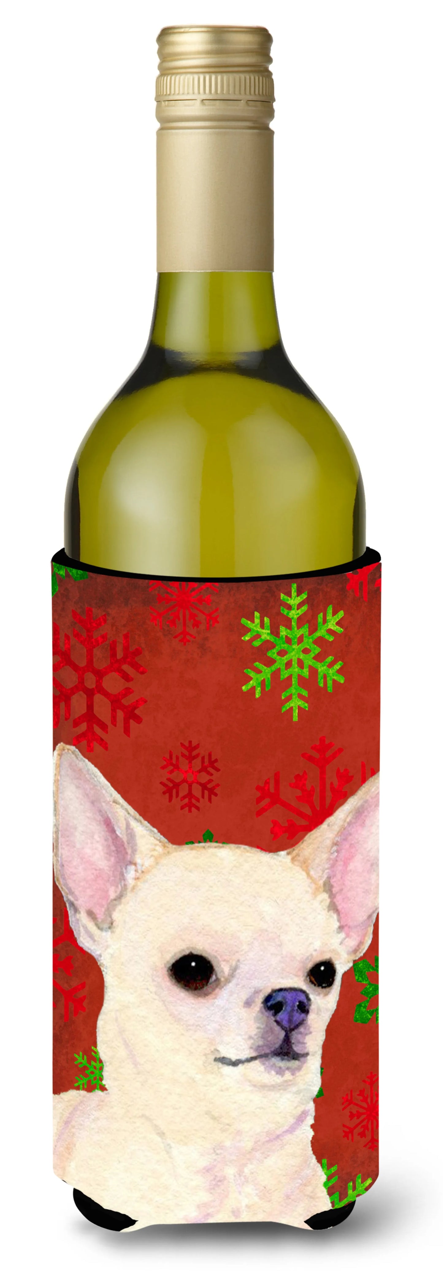 Christmas Dog Art Wine Bottle Hugger