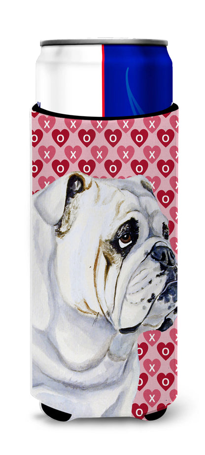 Hearts Love and Valentine's Day Design with Dog Ultra Hugger for slim cans