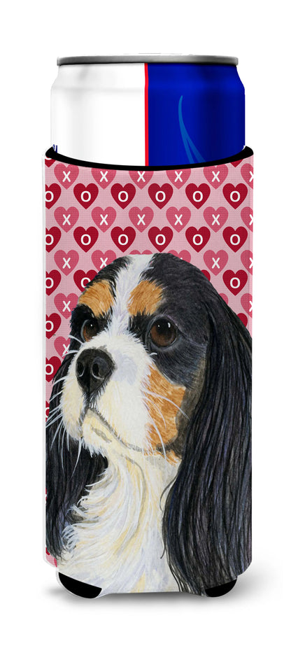 Hearts Love and Valentine's Day Design with Dog Ultra Hugger for slim cans