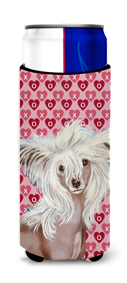 Hearts Love and Valentine's Day Design with Dog Ultra Hugger for slim cans