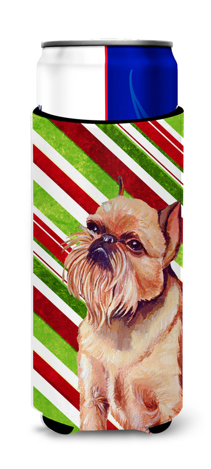 Candy Cane Holiday Christmas Design with Dog Ultra Hugger for slim cans