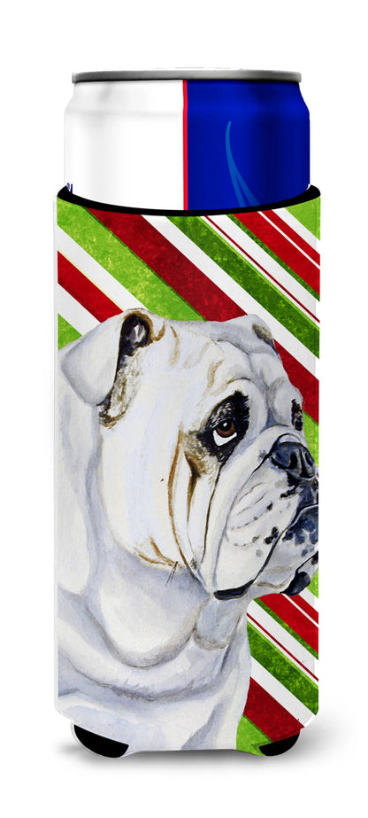 Candy Cane Holiday Christmas Design with Dog Ultra Hugger for slim cans