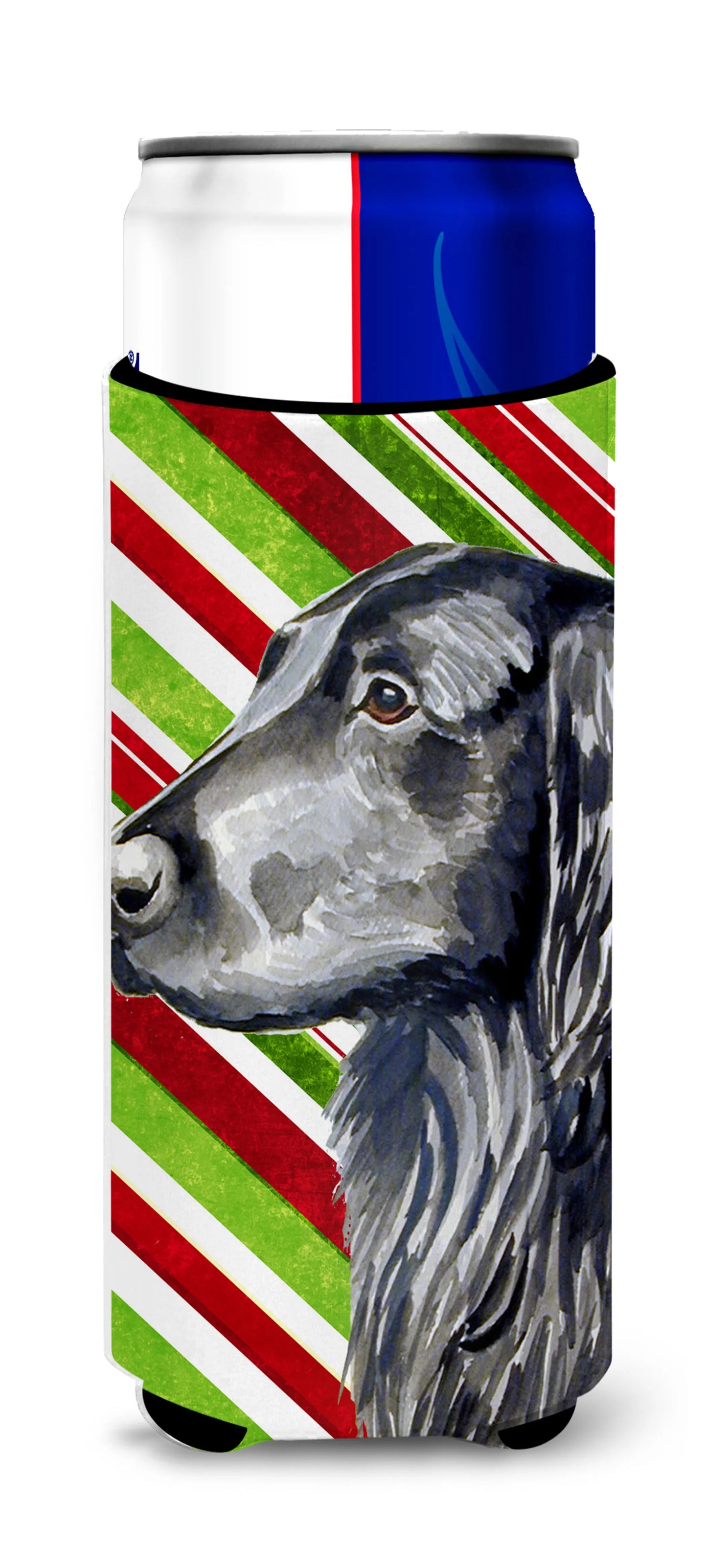 Candy Cane Holiday Christmas Design with Dog Ultra Hugger for slim cans