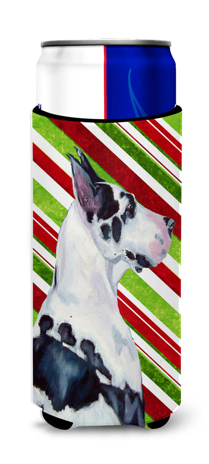 Candy Cane Holiday Christmas Design with Dog Ultra Hugger for slim cans