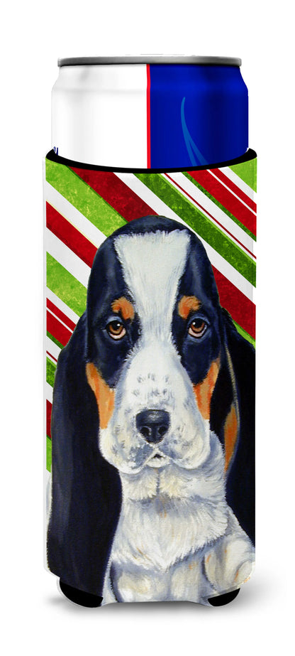 Candy Cane Holiday Christmas Design with Dog Ultra Hugger for slim cans