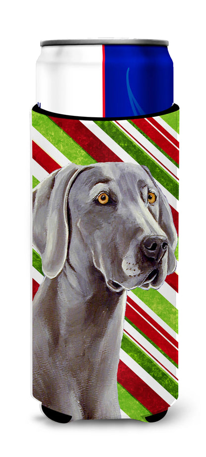 Candy Cane Holiday Christmas Design with Dog Ultra Hugger for slim cans