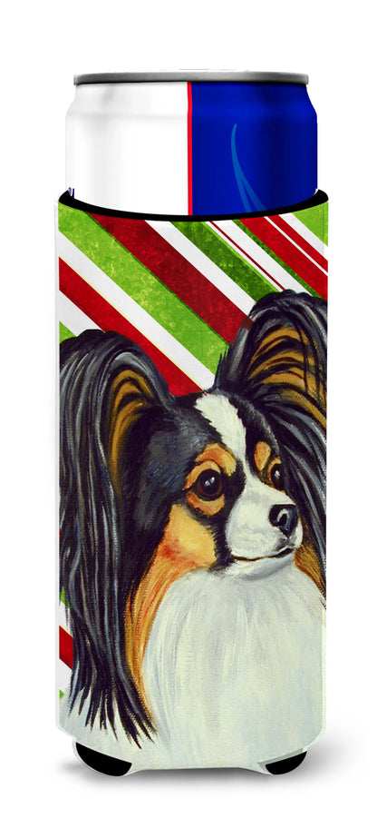 Candy Cane Holiday Christmas Design with Dog Ultra Hugger for slim cans