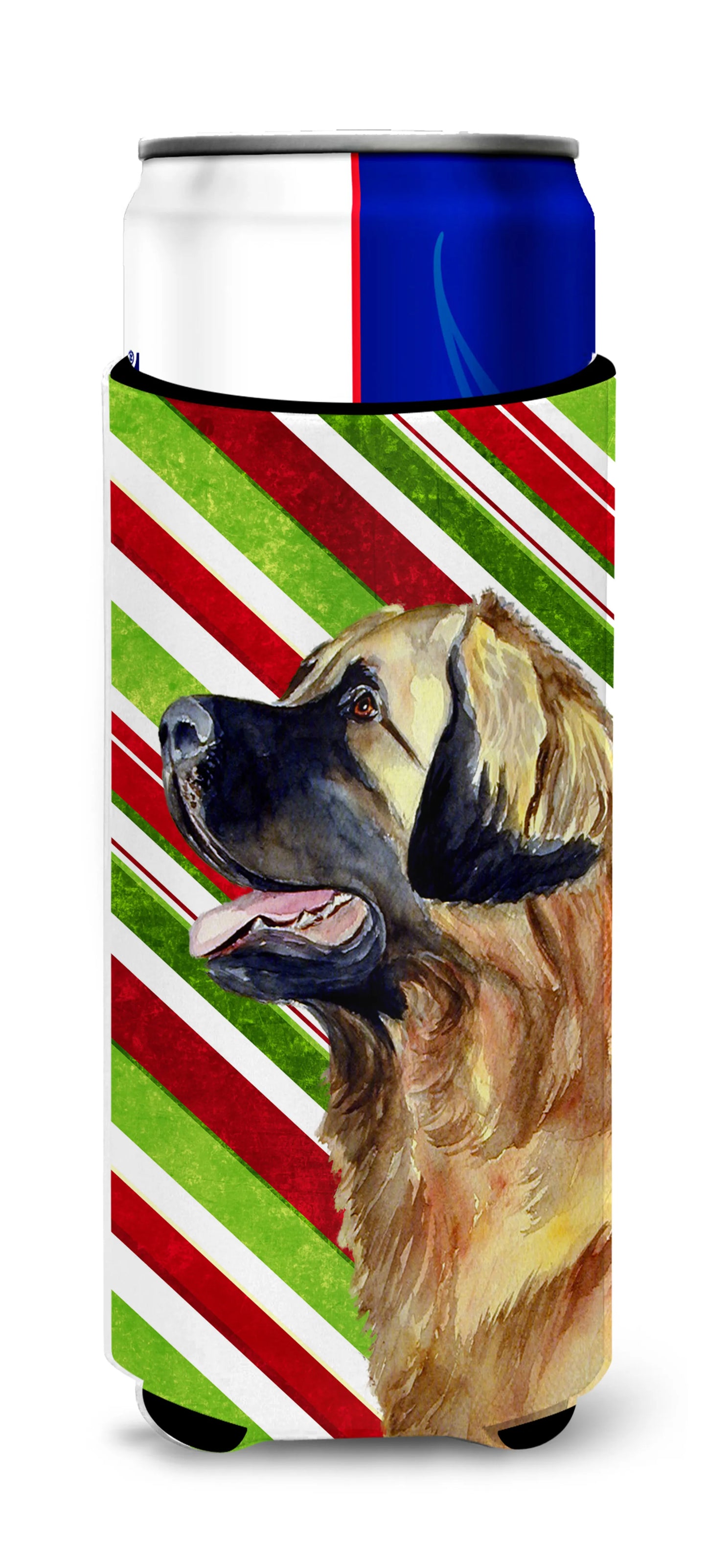 Candy Cane Holiday Christmas Design with Dog Ultra Hugger for slim cans