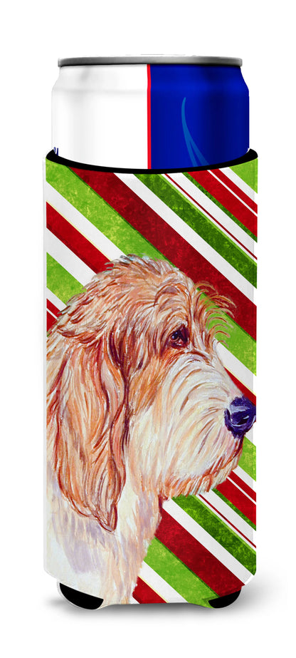 Candy Cane Holiday Christmas Design with Dog Ultra Hugger for slim cans