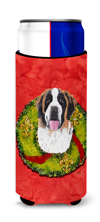 Christmas Wreath Design with Dog Ultra Hugger for slim cans