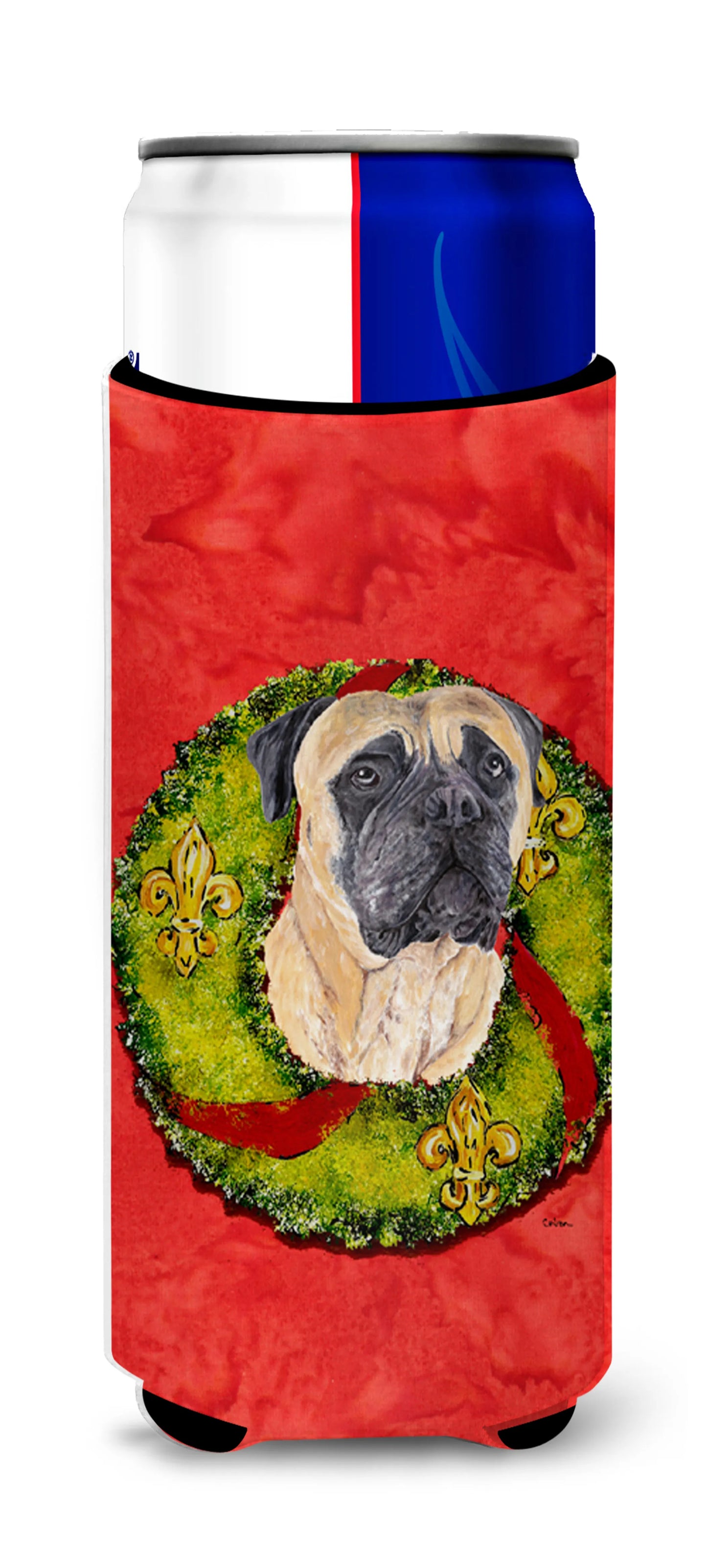 Christmas Wreath Design with Dog Ultra Hugger for slim cans