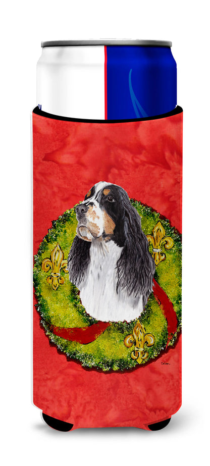 Christmas Wreath Design with Dog Ultra Hugger for slim cans