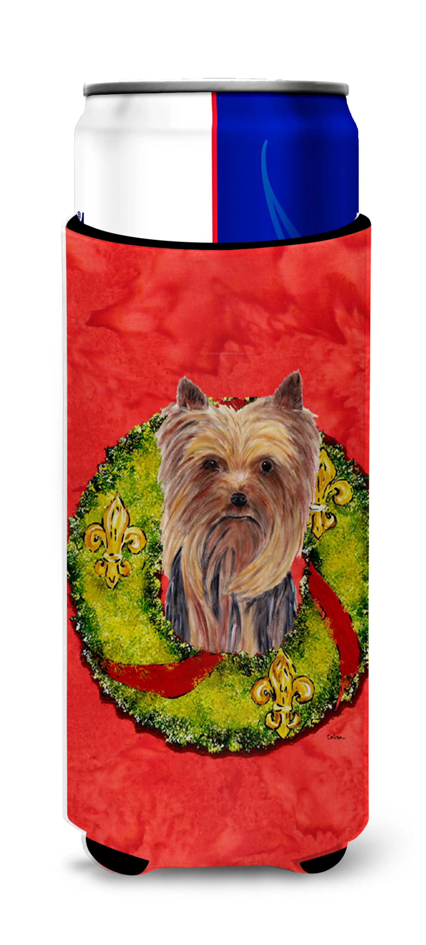 Christmas Wreath Design with Dog Ultra Hugger for slim cans