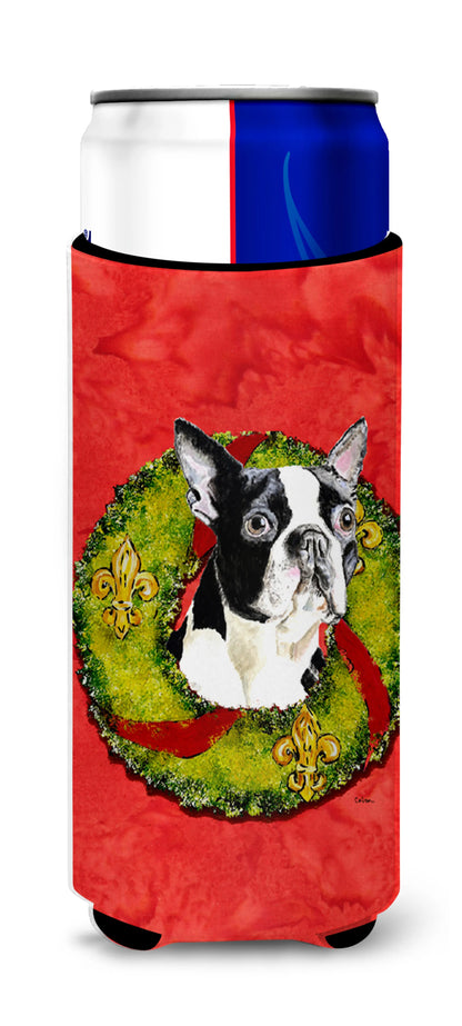 Christmas Wreath Design with Dog Ultra Hugger for slim cans