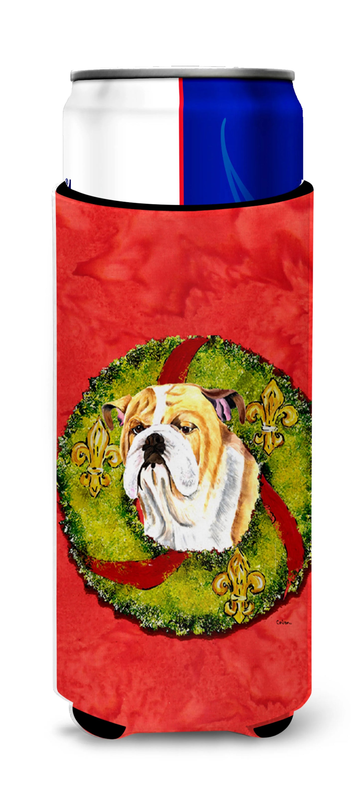 Christmas Wreath Design with Dog Ultra Hugger for slim cans