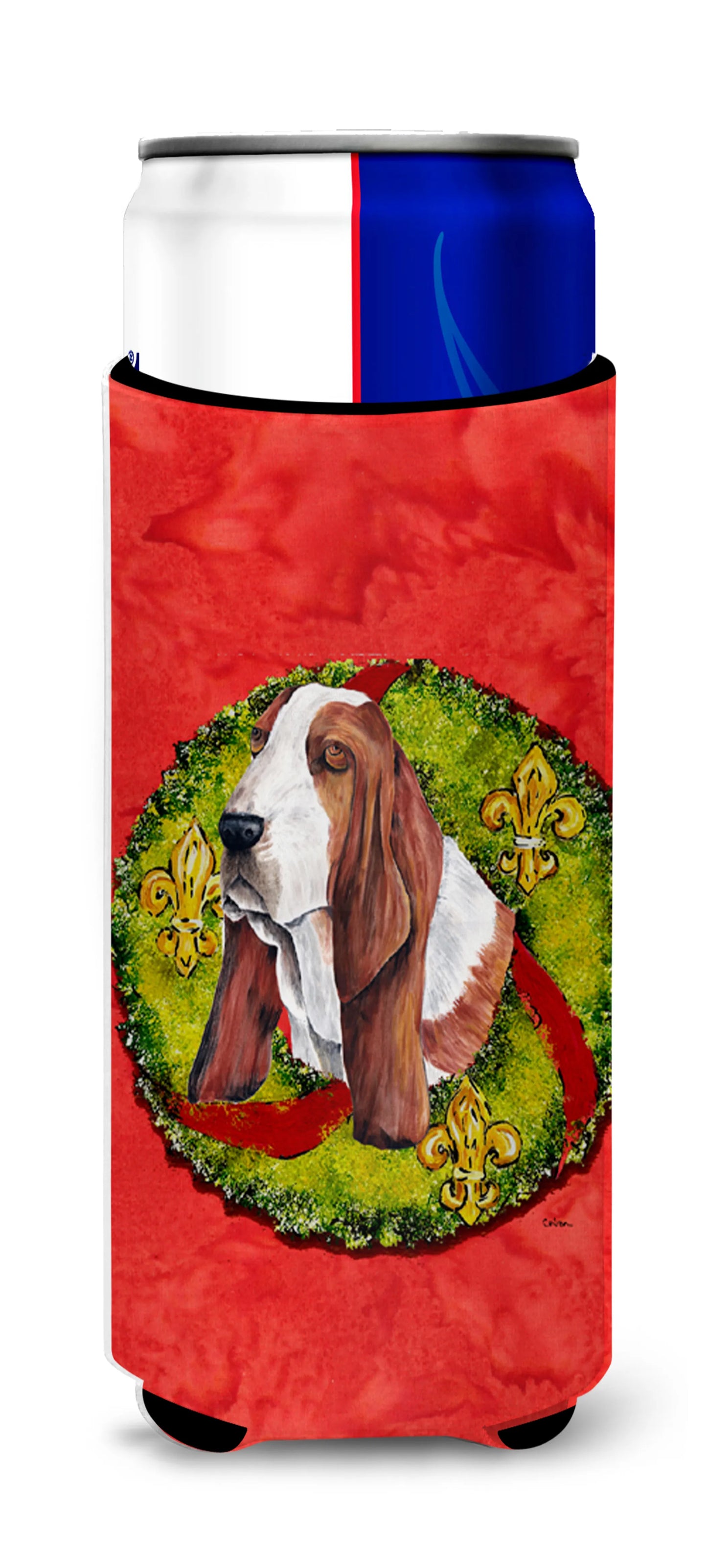 Christmas Wreath Design with Dog Ultra Hugger for slim cans