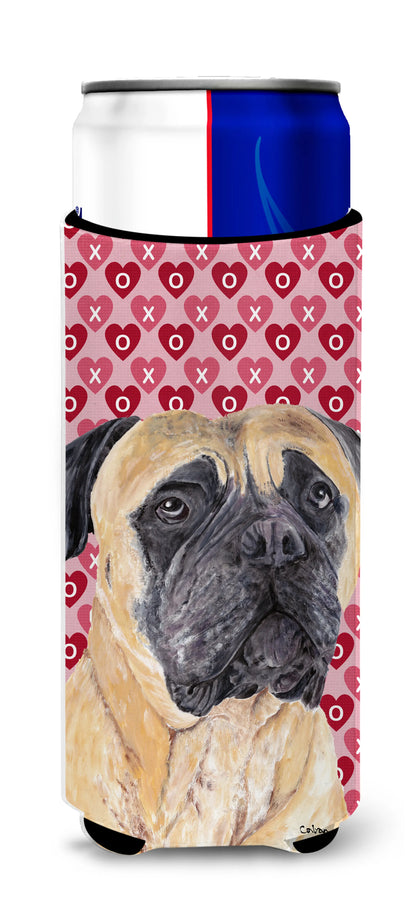 Hearts Love and Valentine's Day Design with Dog Ultra Hugger for slim cans