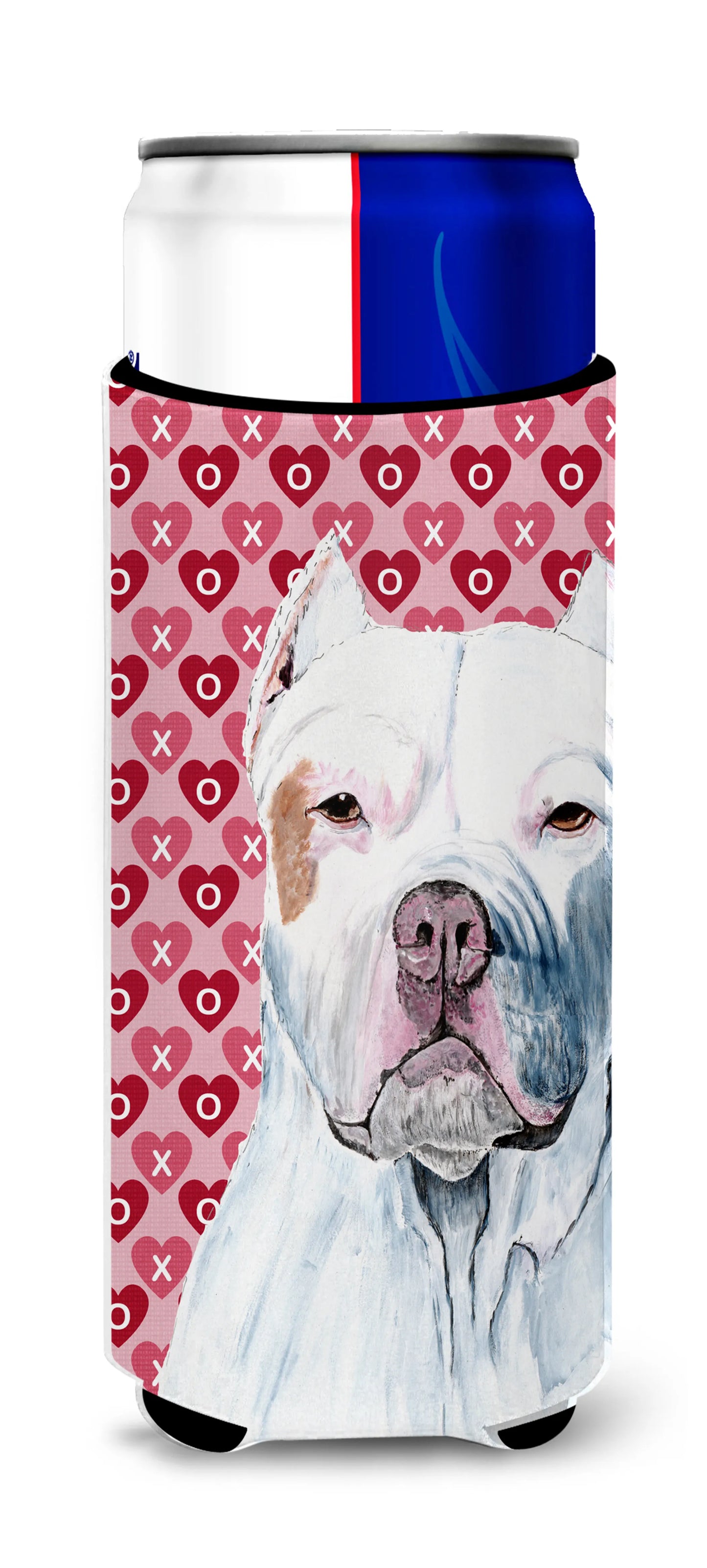 Hearts Love and Valentine's Day Design with Dog Ultra Hugger for slim cans