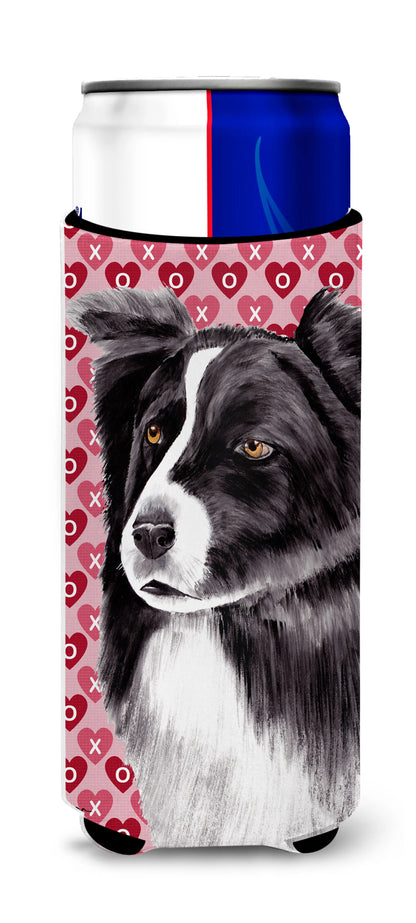 Hearts Love and Valentine's Day Design with Dog Ultra Hugger for slim cans