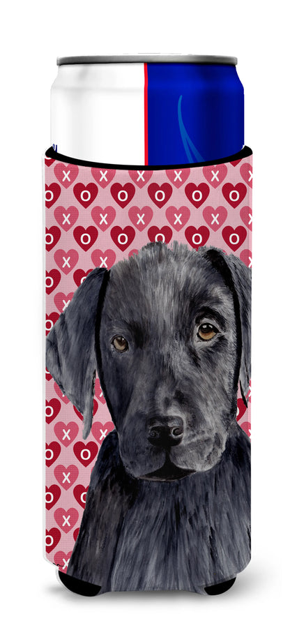 Hearts Love and Valentine's Day Design with Dog Ultra Hugger for slim cans