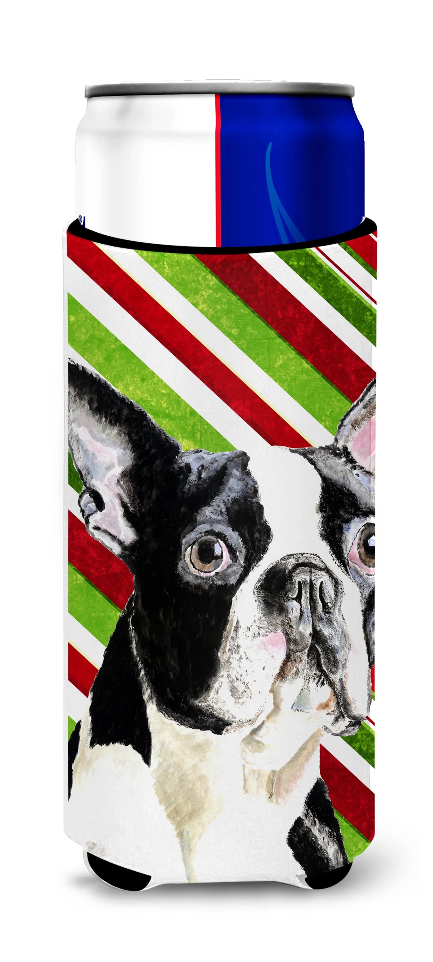 Candy Cane Christmas Design with Dog Ultra Hugger for slim cans