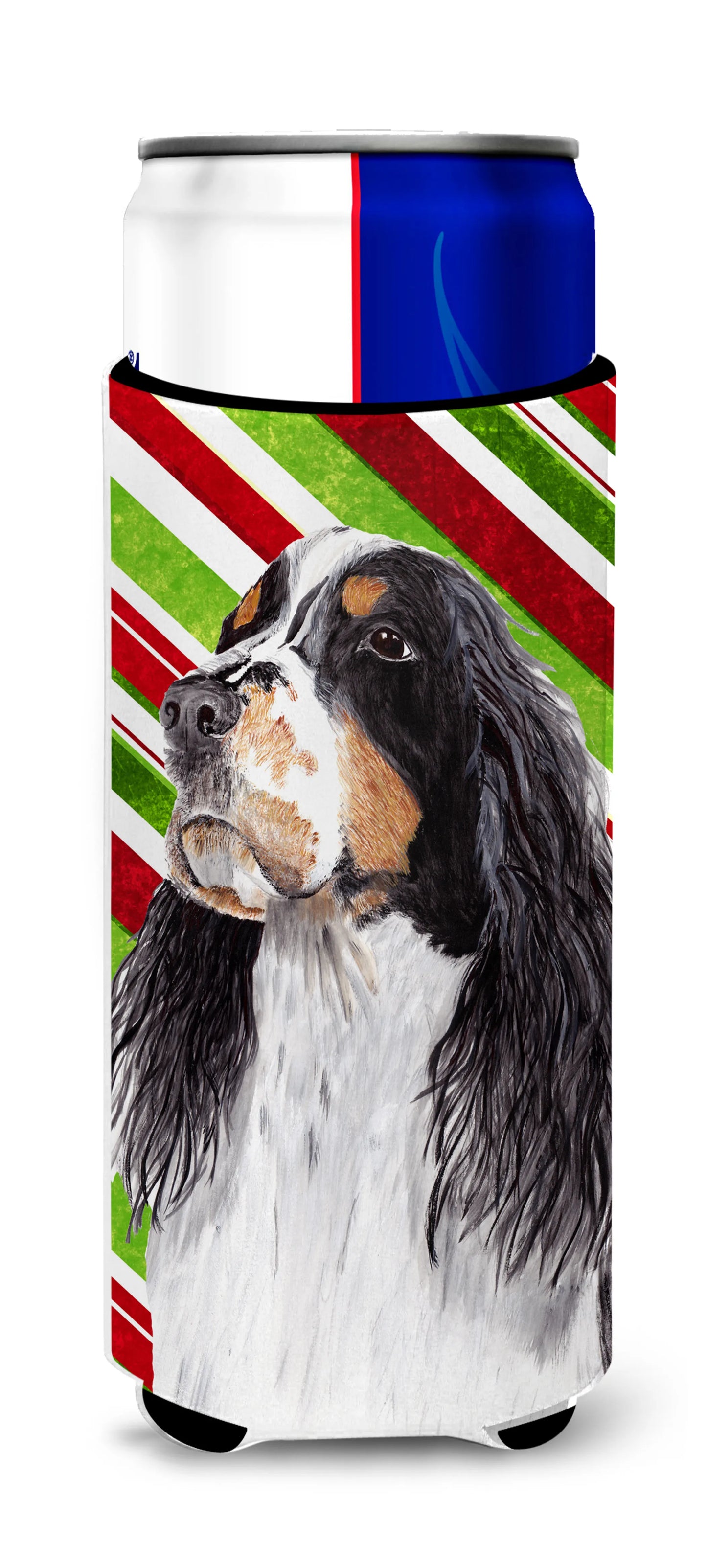 Candy Cane Christmas Design with Dog Ultra Hugger for slim cans