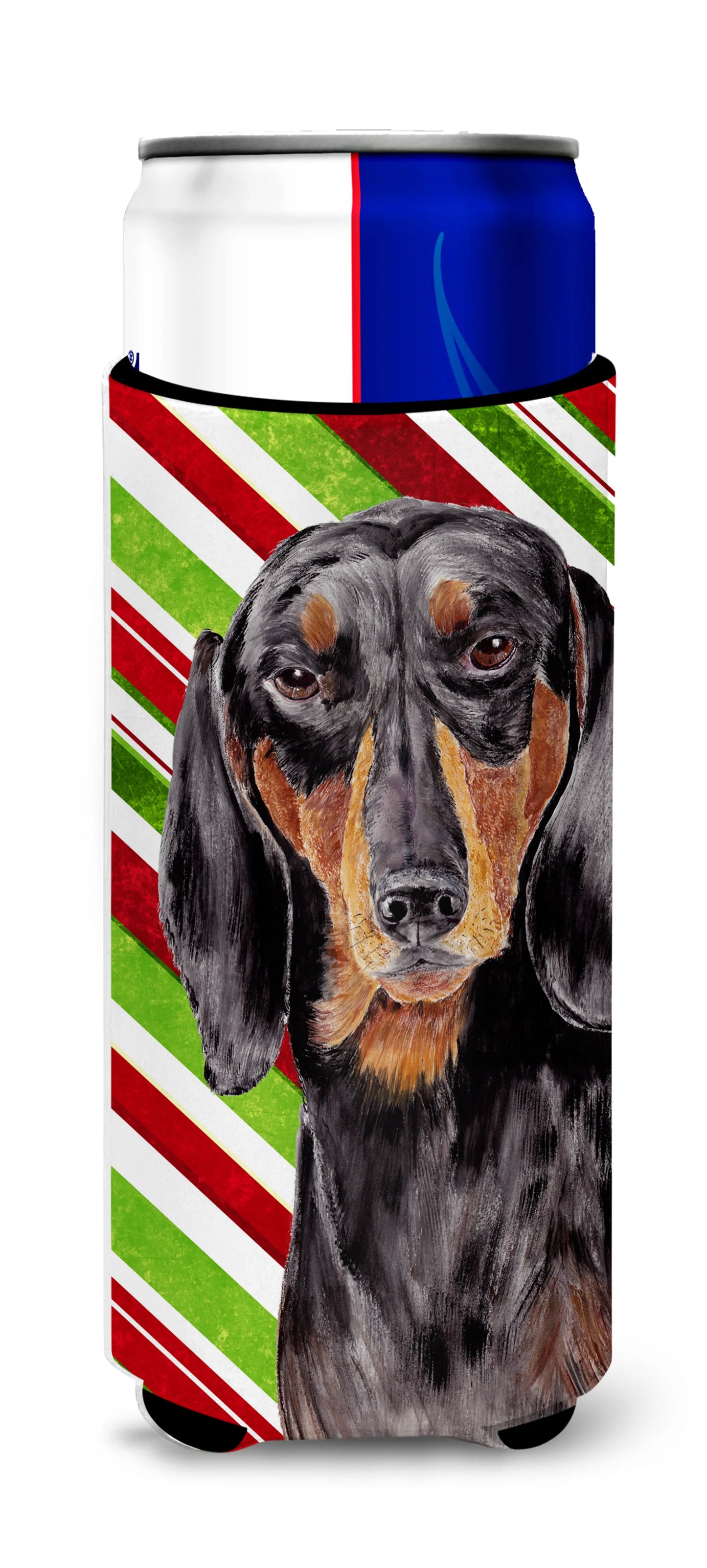 Candy Cane Christmas Design with Dog Ultra Hugger for slim cans