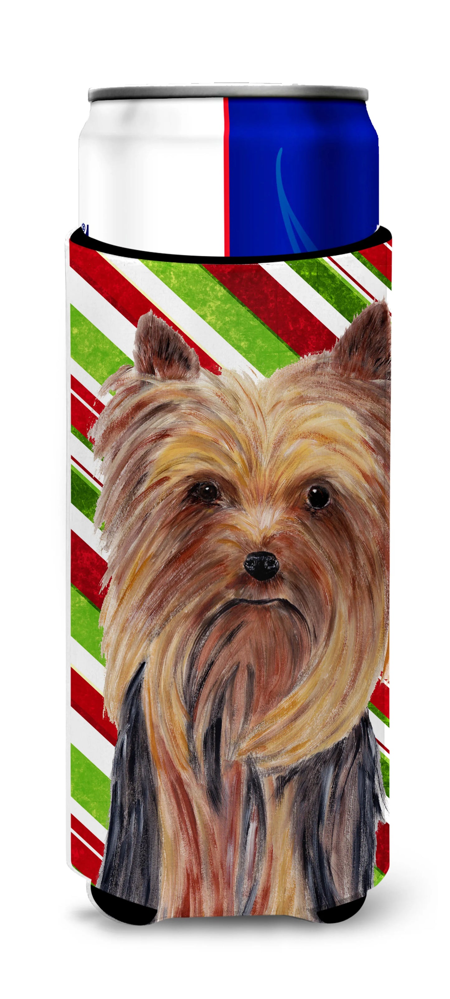 Candy Cane Christmas Design with Dog Ultra Hugger for slim cans