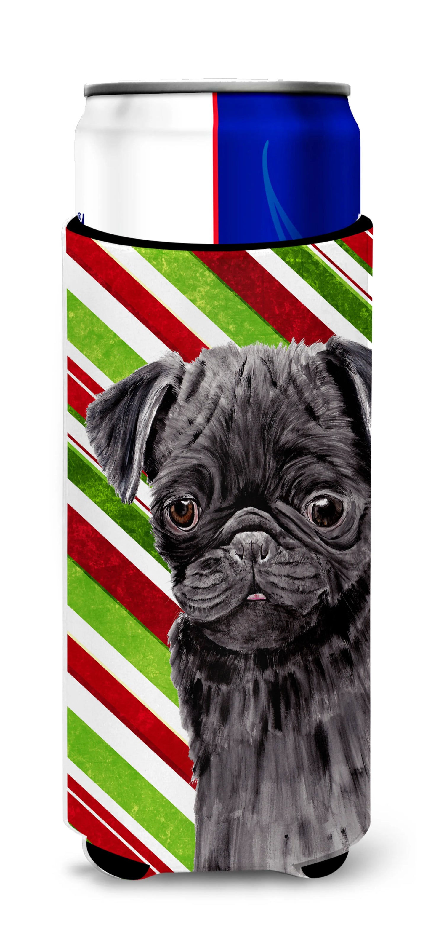 Candy Cane Christmas Design with Dog Ultra Hugger for slim cans